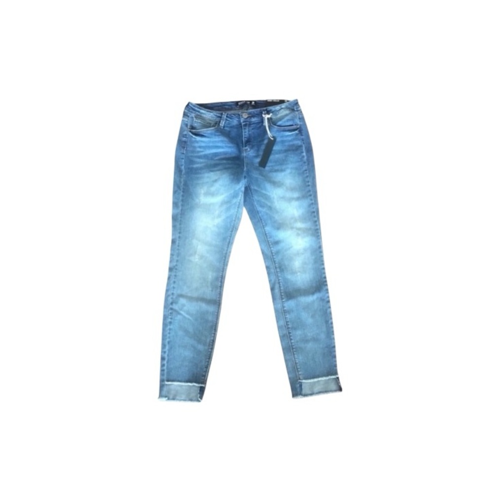 DesignLab lord & Taylor NWT Classic raw hem distressed denim blue jean size 29